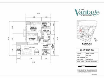 70 sqm 2-Bedroom Condo with Parking at The Vantage by Rockwell, Pasig City