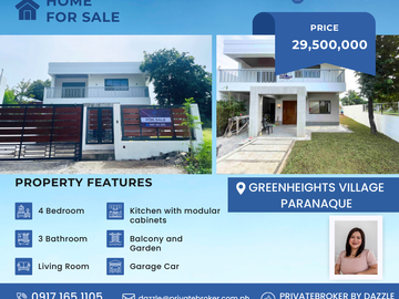 For Sale 4 Bedrooms Greenheights Village Residential House at Parañaque City