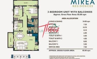 3 Bedroom Condominium @ Mirea Residences For Sale