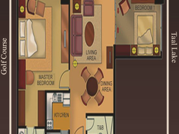 Condo Unit (Studio type) with Balcony and over looking of Taal here at Splendido