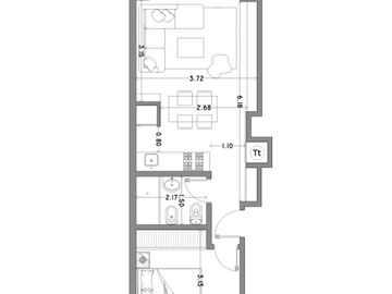 Departamento en venta de pozo - Monoambiente - 1 baño - La Plata