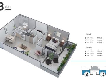 Departamento de 1 dormitorio en Nueva Córdoba a estrenar.