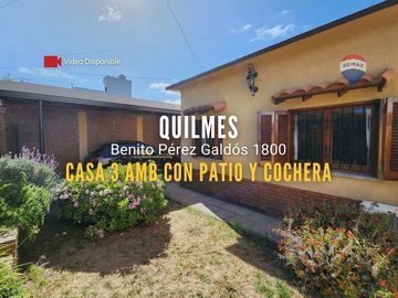 VENTA CASA 3 AMB C/PATIO EN QUILMES - APTO CREDITO
