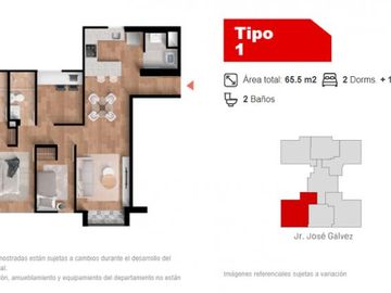 VENTA DE DEPARTAMENTO DE 2 DORM.    ESTUDIO EN SANTA BEATRIZ