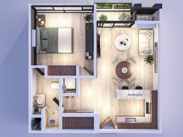 Departamento en venta de 1 recámara en Cholul