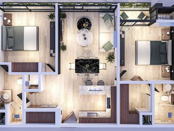Departamento en venta de 2 recámaras en Cholul