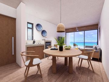 DEPARTAMENTO EN VENTA FRENTE AL MAR EN MAHAHUAL 1 HABITACION ALBERCA YOGA