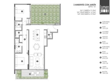 VENTA DEPARTAMENTO 3 AMBIENTES c PATIO - SUITE