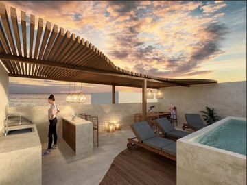 DEPARTAMENTO EN VENTA EN MAHAHUAL TIPO ESTUDIO ALBERCA GYM  YOGA SPA