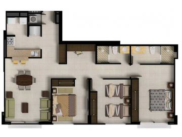 SE VENDE APARTAMENTO DE 2 REC. EN COCOLI, TUCAN COUNTRY CLUB(TRY2)