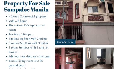 Commercial 4 Storey Building Property For Sale Sampaloc Manila