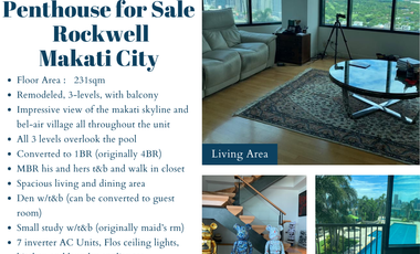 Penthouse for Sale  Rockwell Makati City  P80M Negotiable