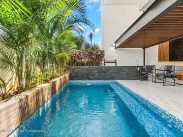 Casa moderna con roof garden y alberca en La Cruz de Huanacaxtle