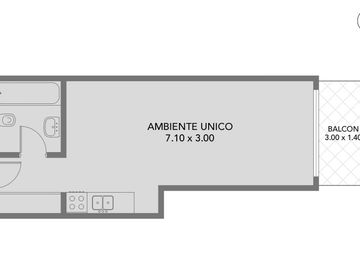 OPORTUNIDAD Monoambiente con balcon y amenites Palermo Hollywood APTO CREDITO y profesional