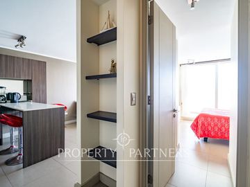 Lindo departamento amoblado, quinto piso, Condominio Laguna del Mar, Edificio C, Hornitos