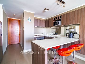Lindo departamento amoblado, quinto piso, Condominio Laguna del Mar, Edificio C, Hornitos