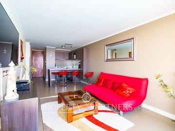 Lindo departamento amoblado, quinto piso, Condominio Laguna del Mar, Edificio C, Hornitos