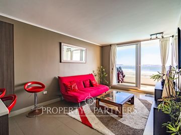 Lindo departamento amoblado, quinto piso, Condominio Laguna del Mar, Edificio C, Hornitos