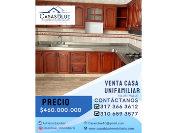 SE VENDE CASA UNIFAMILIAR BARRIO SAJONIA TULUA VALLE