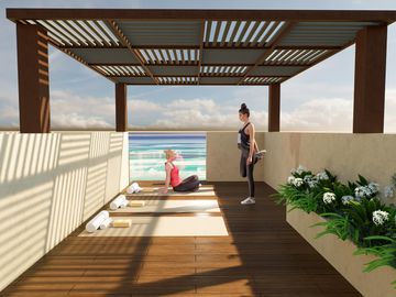 EN VENTA DEPARTAMENTO EN MAHAHUAL DE 1 HABITACION CON ALBERCA Y YOGA