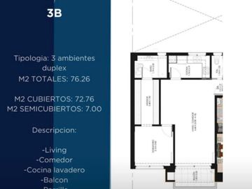 Departamento 3 Amb Duplex en Construccion