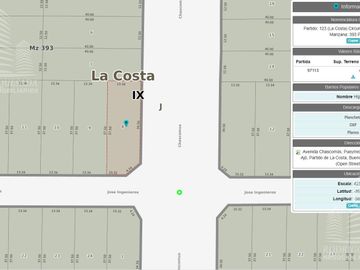 |LOTE ESQUINA 495 MTS SOBRE AVENIDA| |NUEVA ATLANTIS|