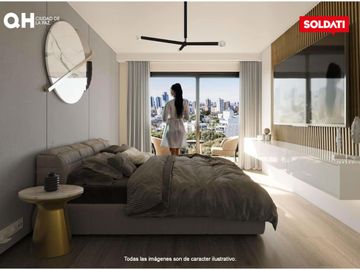 Departamento 1 ambiente con parrilla al contrafrente en venta - Nuñez