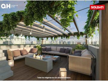 Departamento 1 ambiente con parrilla al contrafrente en venta - Nuñez