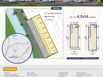 Dijual Ruko Santa Anna Gading Serpong 2 Lantai Hadap Jalan
