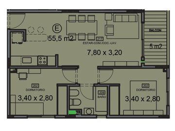 Departamento de tres ambientes a estrenar en Caballito Norte