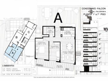 Dpto 2 amb, Piso 8°A, 45,32 m2 total, c/balcón al fte, Villa Luro