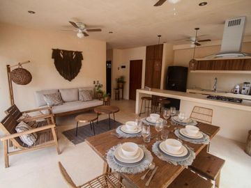Apartment for sale in development with two natural cenotes TU-086