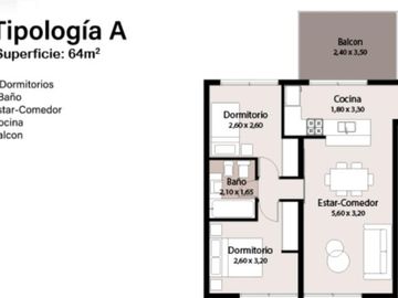 Precioso departamento de 2 dormitorios  en construcción