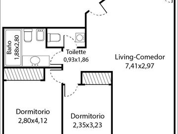 Departamento en Villa Urquiza 3 ambientes al frente 68m2 totales