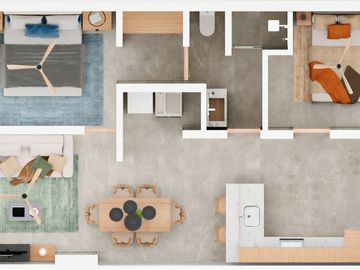 Departamento en venta en Temozon Modelo de 2 habitaciones