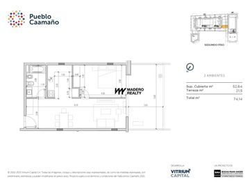 Venta de departamento 2 ambientes en Villa Rosa, Pueblo Caamaño