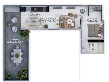 MAPA 07, DEPTO 1D EXT. EN CONSTRUCCIÓN C/BALCÓN TERRAZA EN GRAL PAZ !