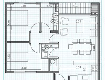 Departamento  2 dormitorios a estrenar en  Caballito