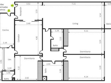 VENTA SEMIPISO DE  4 AMBIENTES  A MTS AV CABILDO