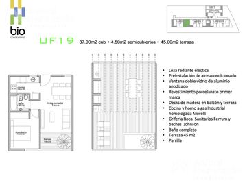 VENTA de Departamento 2 AMBIENTES, Moreno, con balcón, terraza privada, parrilla y cochera