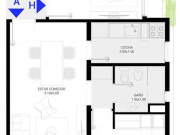 Venta Departamento 2 amb con cochera, Ituzaingó Sur (5ºA al 6ºA)