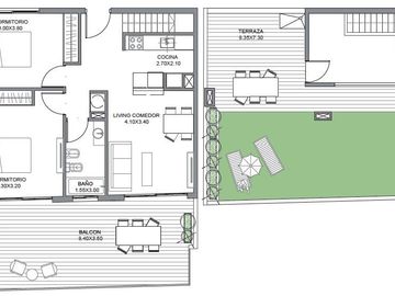 Venta Depto Duplex 3 amb frente con Balcon Terraza y Parrilla en Palermo