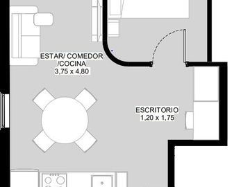 Departamento en  venta de 1 dormitorio en el centro