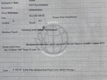 Trn Harga Tanah Jln Panaikang Gowa Dusun Tanah Karang Luas 5,125 M ²