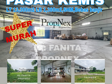 Dijual pabrik di Pasar Kemis pinggir jln LT 13,300m2 LB 1,380m2,SHM,PL