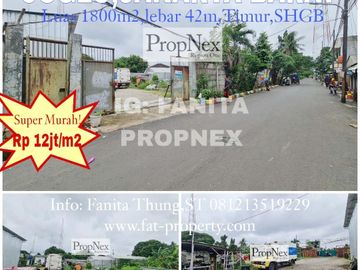 Super murah  Dijual lahan komersil di Joglo,JakBar LT 1800m2,lebar 42m