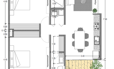 Departamento(B) en Venta en Maktub en Temozón Norte
