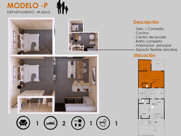 Departamento tipo loft, en el Barrio de Santa Tere.
