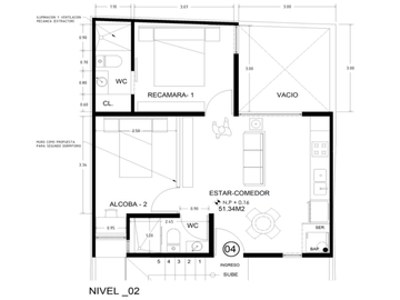 Departamento tipo loft, en el Barrio de Santa Tere.