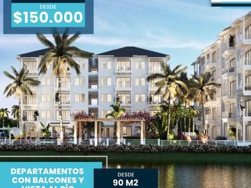 Venta Departamento 3D, La Aurora, vista al río Daule